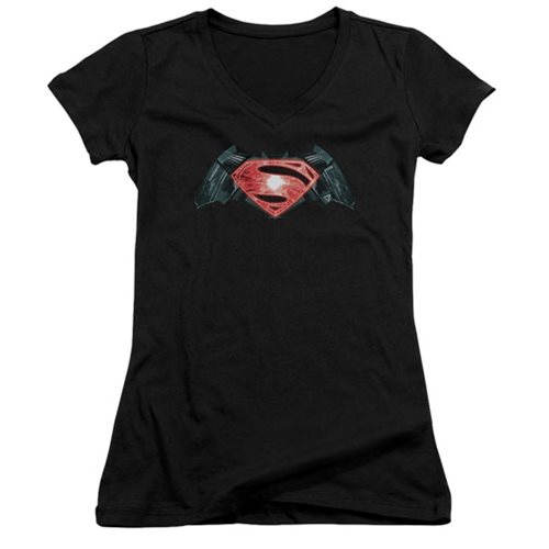 Batman v Superman: Dawn of Justice Industrial Logo Juniors V-Neck T-Shirt